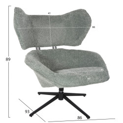 Πολυθρονα περιστρεφομενη bryll hm9597.05 φυστικι μπουκλε-μαυρη βαση 86x90x97υεκ. ** Πολυθρονα περιστρεφομενη bryll hm9597.05 φυστικι μπουκλε-μαυρη βαση 86x90x97υεκ. **