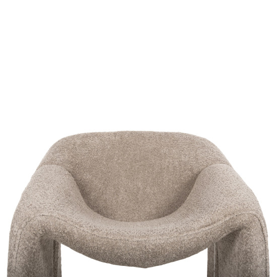 Πολυθρονα spiner hm9599.08 μπεζ μπουκλε υφασμα 81x64x74υεκ. **