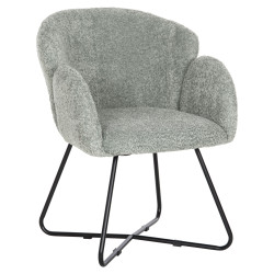 Πολυθρονα harnis hm9603.05 φυστικι μπουκλε-μαυρα μεταλ.ποδια χιαστι 59,5x64x77υεκ **