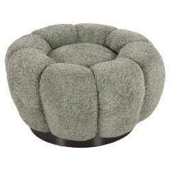 Σκαμπο στρογγυλο kripp hm9602.05 φυστικι μπουκλε-μαυρη μεταλλικη βαση φ60x31υεκ. **