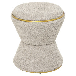 Σκαμπο στρογγυλο linner hm9604.18 μπουκλε υφασμα μπεζ-χρυση λεπτομερεια φ38,5x43υ ** Σκαμπο στρογγυλο linner hm9604.18 μπουκλε υφασμα μπεζ-χρυση λεπτομερεια φ38,5x43υ **