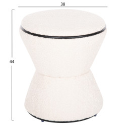 Σκαμπο στρογγυλο linner hm9604.06 μπουκλε υφασμα εκρου-μαυρη λεπτομερεια φ38x44 εκ. ** Σκαμπο στρογγυλο linner hm9604.06 μπουκλε υφασμα εκρου-μαυρη λεπτομερεια φ38x44 εκ. **