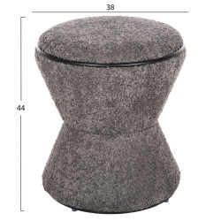 Σκαμπο στρογγυλο linner hm9604.01 μπουκλε υφασμα γκρι-μαυρη λεπτομερεια φ38x44υεκ. ** Σκαμπο στρογγυλο linner hm9604.01 μπουκλε υφασμα γκρι-μαυρη λεπτομερεια φ38x44υεκ. **