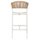 Σκαμπο αλουμινιου miri λευκο με μπρατσα rattan & textline 56x58x105yεκ. hm5892.22 **