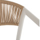 Σκαμπο αλουμινιου miri λευκο με μπρατσα rattan & textline 56x58x105yεκ. hm5892.22 **