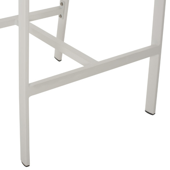 Σκαμπο αλουμινιου miri λευκο με μπρατσα rattan & textline 56x58x105yεκ. hm5892.22 **