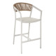 Σκαμπο αλουμινιου miri λευκο με μπρατσα rattan & textline 56x58x105yεκ. hm5892.22 **