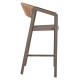 Σκαμπο αλουμινιου σαμπανι με μπρατσα rattan & textline 56x58x105yεκ.hm5892.23 **