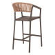 Σκαμπο αλουμινιου σαμπανι με μπρατσα rattan & textline 56x58x105yεκ.hm5892.23 **