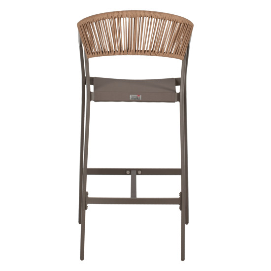 Σκαμπο αλουμινιου σαμπανι με μπρατσα rattan & textline 56x58x105yεκ.hm5892.23 **