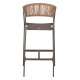Σκαμπο αλουμινιου σαμπανι με μπρατσα rattan & textline 56x58x105yεκ.hm5892.23 **