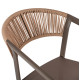 Σκαμπο αλουμινιου σαμπανι με μπρατσα rattan & textline 56x58x105yεκ.hm5892.23 **