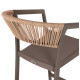 Σκαμπο αλουμινιου σαμπανι με μπρατσα rattan & textline 56x58x105yεκ.hm5892.23 **
