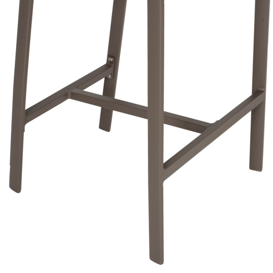 Σκαμπο αλουμινιου σαμπανι με μπρατσα rattan & textline 56x58x105yεκ.hm5892.23 **