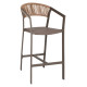 Σκαμπο αλουμινιου σαμπανι με μπρατσα rattan & textline 56x58x105yεκ.hm5892.23 **