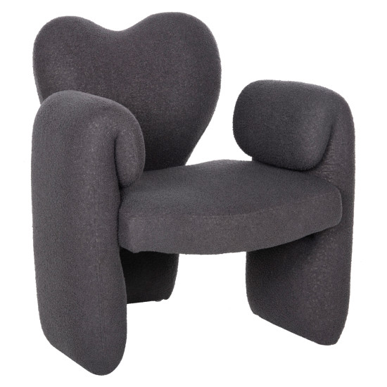 Πολυθρονα hartt hm9777.01 γκρι teddy υφασμα 84x74x87yεκ. **