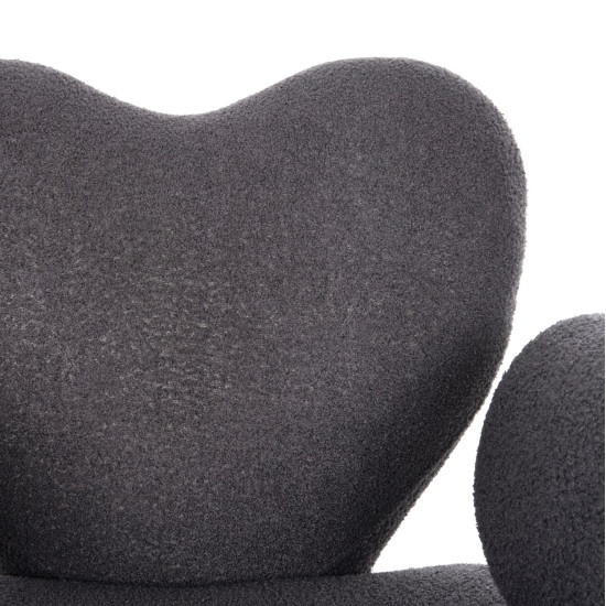 Πολυθρονα hartt hm9777.01 γκρι teddy υφασμα 84x74x87yεκ. **