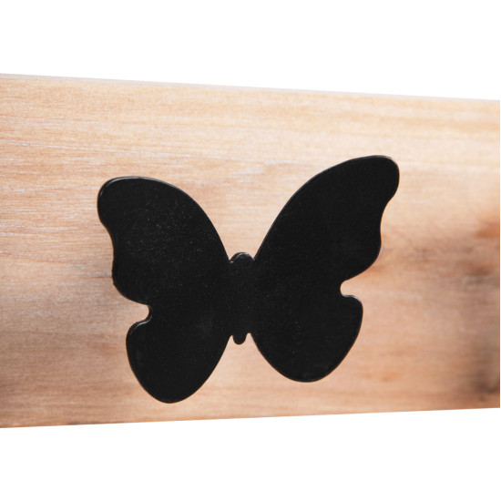 Καθρεπτησ τοιχου στρογγυλοσ scuttle hm4222 fir wood&mdf-black metal 80x6,5x30,5υεκ. **