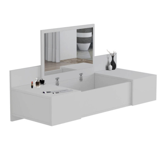 Κρεμαστη τουαλετα με καθρεπτη linde hm8960.11 λευκη μελαμινη 100x39x33y εκ. **