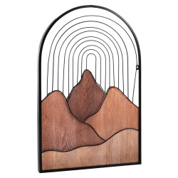 Διακοσμητικο τοιχου hm4220 διαφορεσ αποχρωσεισ ξυλου-μαυρο μεταλλο 60x3,5x93υεκ. **