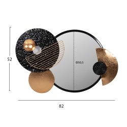 Καθρεπτησ τοιχου hm4211 μεταλλο σε μαυρο-χρυσο 82x8x52υ εκ. **