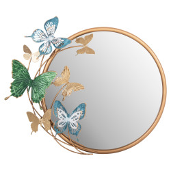 Καθρεπτησ τοιχου στρογγυλοσ ημ4213 μεταλλο σε χρυσο-πρασινο-μπλε 62x6,5x56yεκ. **