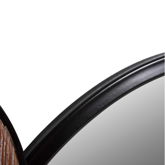 Καθρεπτησ τοιχου στρογγυλοσ davion hm4217 mdf-black metal 123x5x63υεκ. **