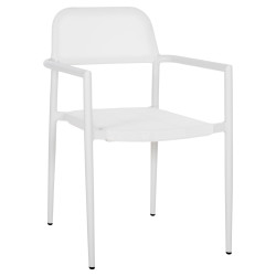 Πολυθρονα αλουμινιου ronny hm5998.02 λευκοσ σκελετοσ & λευκο textilene 53x51x80υεκ. **