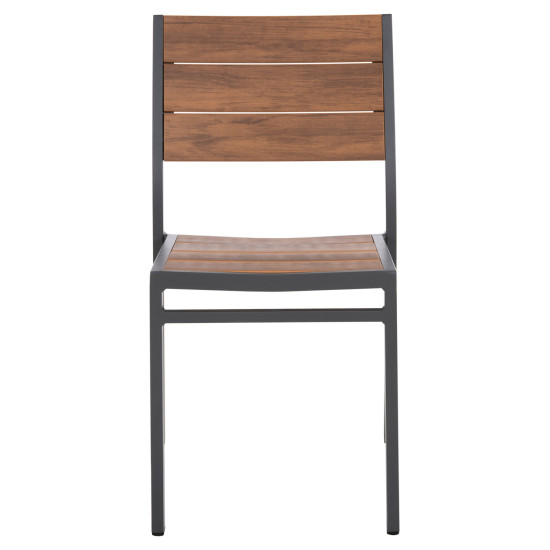 Καρεκλα αλουμινιου saga hm6063.02 σκουρο γκρι με polywood 46x52x86υεκ. **