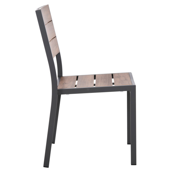 Καρεκλα αλουμινιου saga hm6063.02 σκουρο γκρι με polywood 46x52x86υεκ. **