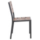 Καρεκλα αλουμινιου saga hm6063.02 σκουρο γκρι με polywood 46x52x86υεκ. **