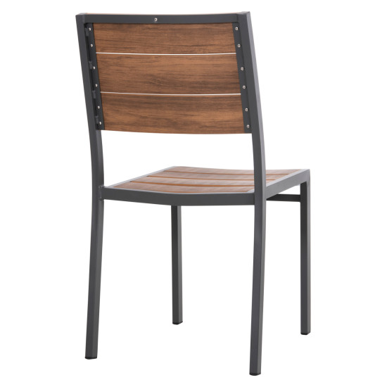 Καρεκλα αλουμινιου saga hm6063.02 σκουρο γκρι με polywood 46x52x86υεκ. **