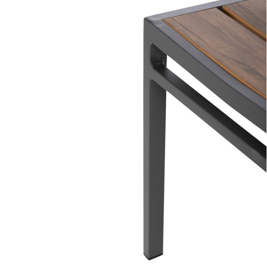 Καρεκλα αλουμινιου saga hm6063.02 σκουρο γκρι με polywood 46x52x86υεκ. **