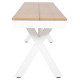 Παγκακι αλουμινιου tawnee hm6040.02 λευκο-polywood καθισμα φυσικο 220x36x44,5υεκ. **