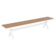 Παγκακι αλουμινιου tawnee hm6040.02 λευκο-polywood καθισμα φυσικο 220x36x44,5υεκ. **