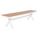 Παγκακι αλουμινιου tawnee hm6040.02 λευκο-polywood καθισμα φυσικο 220x36x44,5υεκ. **