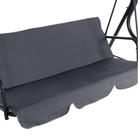 Κουνια 3θεσια με σκιαστρο likid hm5979.01 μεταλλικη γκρι χρωμα 174x110x159-200υεκ. **