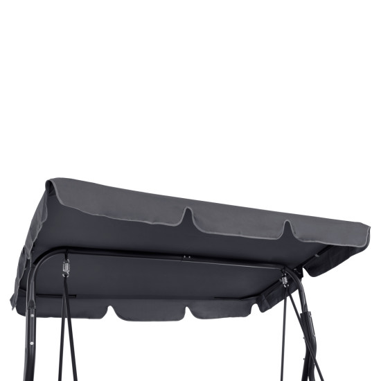 Κουνια 3θεσια με σκιαστρο likid hm5979.01 μεταλλικη γκρι χρωμα 174x110x159-200υεκ. **