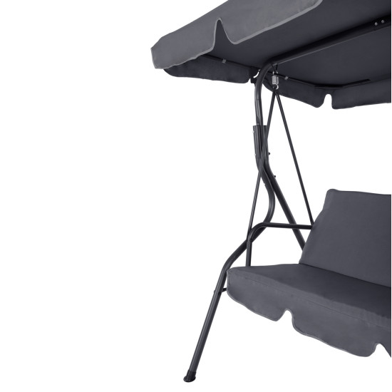 Κουνια 3θεσια με σκιαστρο likid hm5979.01 μεταλλικη γκρι χρωμα 174x110x159-200υεκ. **