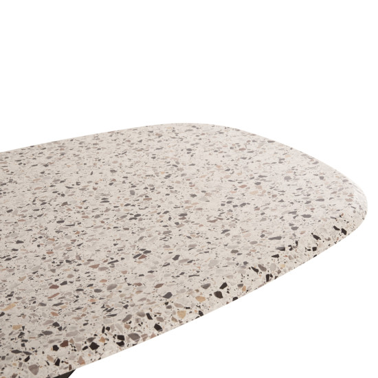 Τραπεζι οβαλ rodden hm11903.03 με werzalit terrazzo-μαυρη χιαστι βαση 146x94x75υεκ **