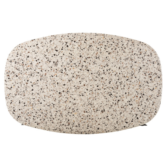 Τραπεζι οβαλ rodden hm11903.03 με werzalit terrazzo-μαυρη χιαστι βαση 146x94x75υεκ **