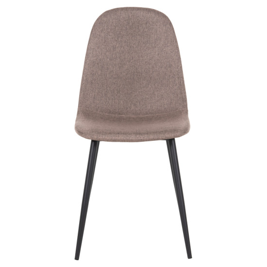 ΚΑΡΕΚΛΑ LEONARDO HM00100.28 ΥΦΑΣΜΑ ΣΚΟΥΡΟ ΜΠΕΖ & ΜΑΥΡΑ ΜΕΤΑΛ. ΠΟΔΙΑ 42x49,5x89Υεκ. - 4τεμ **