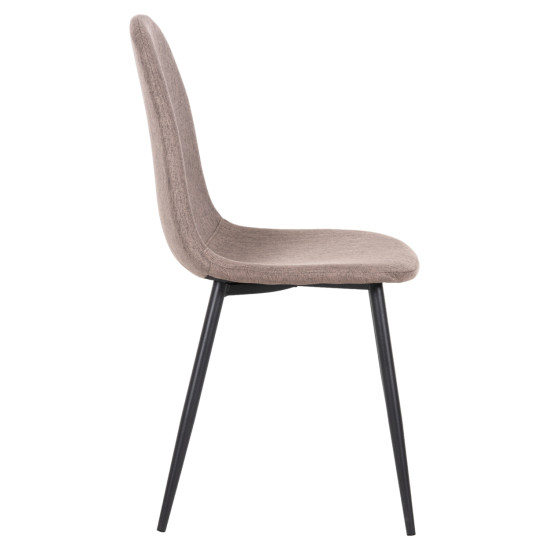 ΚΑΡΕΚΛΑ LEONARDO HM00100.28 ΥΦΑΣΜΑ ΣΚΟΥΡΟ ΜΠΕΖ & ΜΑΥΡΑ ΜΕΤΑΛ. ΠΟΔΙΑ 42x49,5x89Υεκ. - 4τεμ **