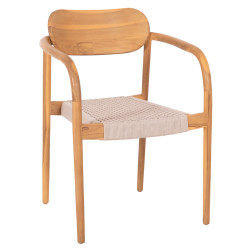 Πολυθρονα oslo hm9636.07 ξυλο teak φυσικο & μπεζ σχοινι 55x54x80yεκ. ** Πολυθρονα oslo hm9636.07 ξυλο teak φυσικο & μπεζ σχοινι 55x54x80yεκ. **