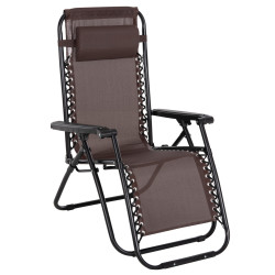 ΠΟΛΥΘΡΟΝΑ RELAX COMPANION HM5095.13 ΚΑΦΕ TEXTILENE-ΜΑΥΡΟ ΜΕΤΑΛΛΟ 67x145x110Υεκ. - 2τεμ **