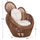 Πολυθρονα circe hm9883 rattan καφε-μαξιλαρια εκρου 100x74x112,5υεκ. **