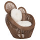 Πολυθρονα circe hm9883 rattan καφε-μαξιλαρια εκρου 100x74x112,5υεκ. **
