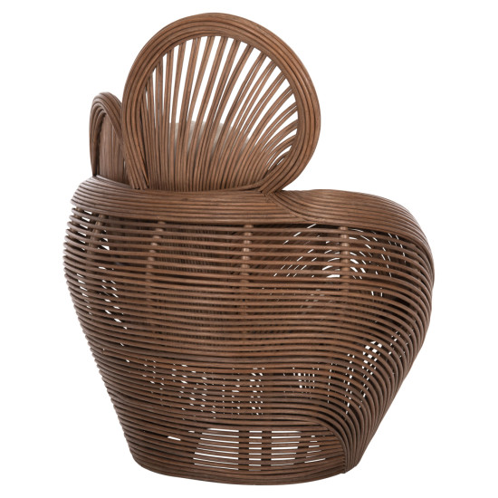 Πολυθρονα circe hm9883 rattan καφε-μαξιλαρια εκρου 100x74x112,5υεκ. **
