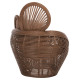 Πολυθρονα circe hm9883 rattan καφε-μαξιλαρια εκρου 100x74x112,5υεκ. **