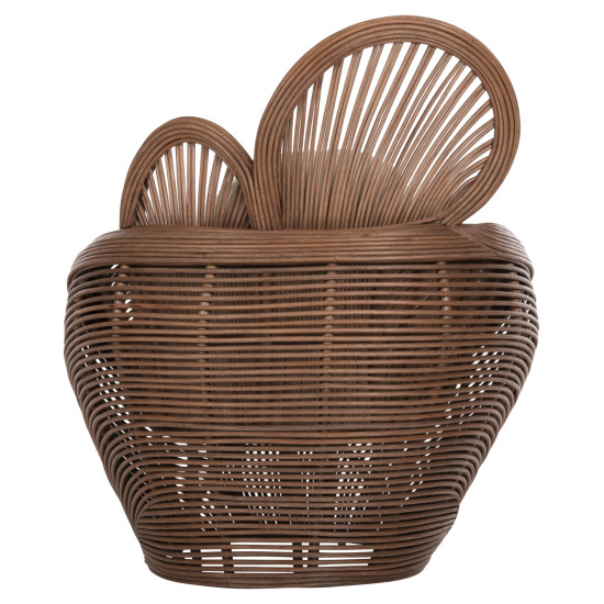 Πολυθρονα circe hm9883 rattan καφε-μαξιλαρια εκρου 100x74x112,5υεκ. **